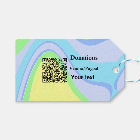 Einfache minimale Barcode Spenden venmo paypal Geschenkanhänger (Vorderseite (Horizontal))