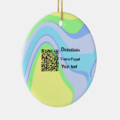 Einfache minimale Barcode Spenden venmo paypal Keramik Ornament (Rechts)