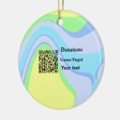 Einfache minimale Barcode Spenden venmo paypal Keramik Ornament (Links)