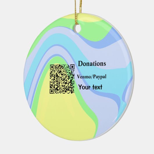 Einfache minimale Barcode Spenden venmo paypal Keramik Ornament (Links)