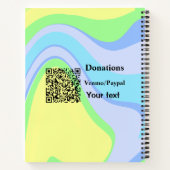 Einfache minimale Barcode Spenden venmo paypal Notizblock (Rückseite)