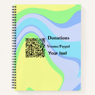 Einfache minimale Barcode Spenden venmo paypal Notizblock