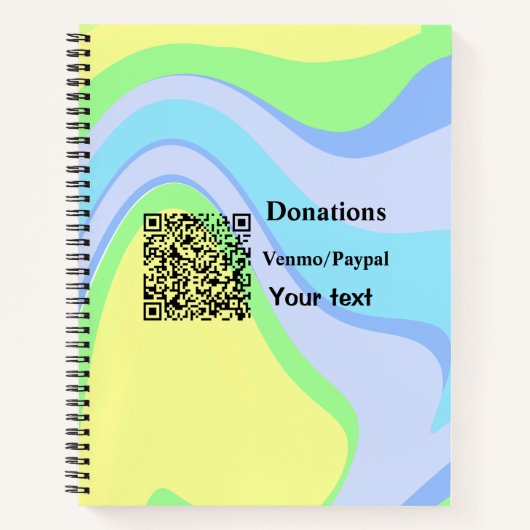 Einfache minimale Barcode Spenden venmo paypal Notizblock (Vorderseite)