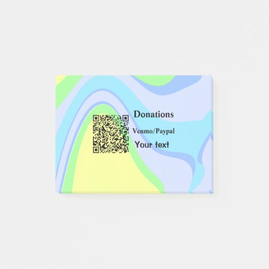 Einfache minimale Barcode Spenden venmo paypal Post-it Klebezettel (Vorderseite)