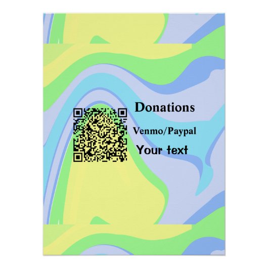 Einfache minimale Barcode Spenden venmo paypal Poster (Vorderseite)