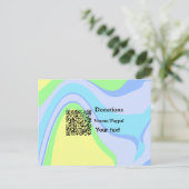Einfache minimale Barcode Spenden venmo paypal Postkarte (Stehend Vorderseite)