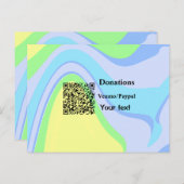 Einfache minimale Barcode Spenden venmo paypal Postkarte (Vorne/Hinten)