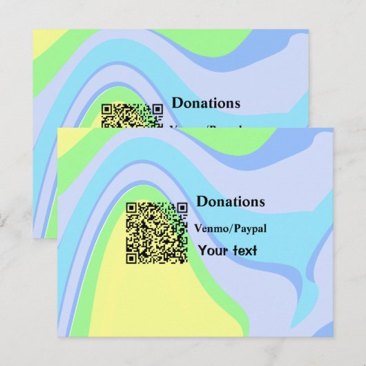 Einfache minimale Barcode Spenden venmo paypal Postkarte (Vorne/Hinten)