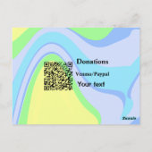 Einfache minimale Barcode Spenden venmo paypal Postkarte (Rückseite)
