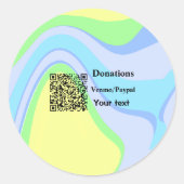 Einfache minimale Barcode Spenden venmo paypal Runder Aufkleber (Vorderseite)