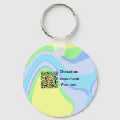 Einfache minimale Barcode Spenden venmo paypal Schlüsselanhänger (Rückseite)