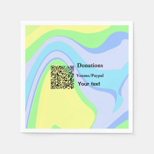 Einfache minimale Barcode Spenden venmo paypal Serviette (Vorderseite)