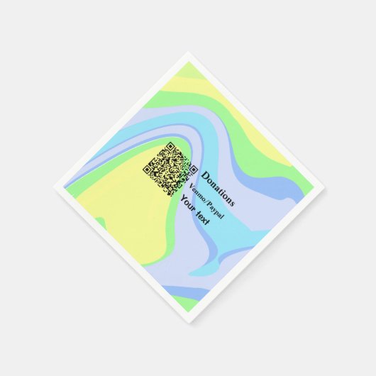 Einfache minimale Barcode Spenden venmo paypal Serviette (Ecke)