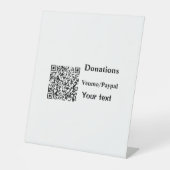 Einfache minimale Barcode Spenden venmo paypal Sockelschild (Vorderseite)