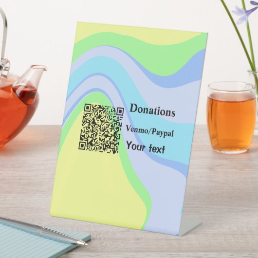 Einfache minimale Barcode Spenden venmo paypal Sockelschild (In Situ)