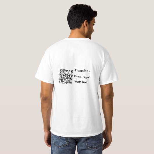 Einfache minimale Barcode Spenden venmo paypal T-Shirt (Schwarz voll)