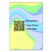 Einfache minimale Barcode Spenden venmo paypal Tischnummer (Rückseite)