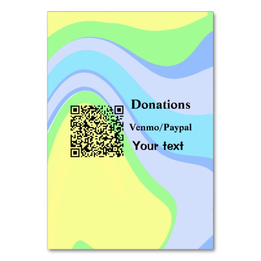 Einfache minimale Barcode Spenden venmo paypal Tischnummer (Rückseite)