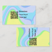 Einfache minimale Barcode Spenden venmo paypal Visitenkarte (Vorne/Hinten)