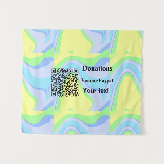 Einfache minimale Barcode Spenden venmo paypal Wandteppich (Vorderseite (Horizontal))