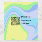 Einfache minimale Barcode Spenden venmo paypal Weinetikett (Einzelnes Label)