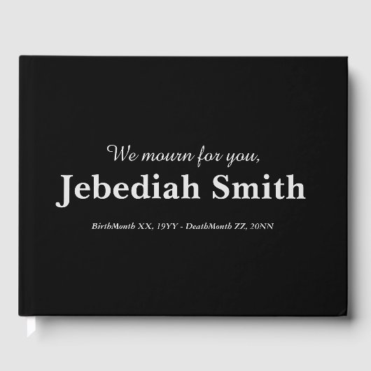 Einfache & minimale Beileid Gästebuch (Vorderseite)