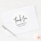 Einfache minimale, benutzerdefinierte Hochzeitfavo Runder Aufkleber (Umschlag)