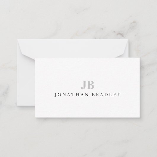 Einfache Minimale Berufliche Monogramm Mitteilungskarte (Vorderseite)