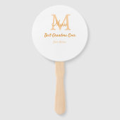 einfache minimale Bestform Orangenmonogramm Fächer (Rückseite)