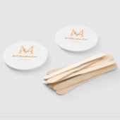 einfache minimale Bestform Orangenmonogramm Fächer (Non-assembled)