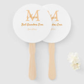 einfache minimale Bestform Orangenmonogramm Fächer (Vorne und Hinten)