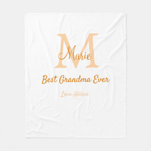 einfache minimale Bestform Orangenmonogramm Fleecedecke