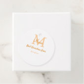 einfache minimale Bestform Orangenmonogramm Geschenkanhänger (Beispiel)