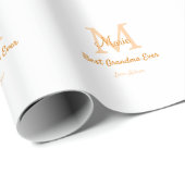 einfache minimale Bestform Orangenmonogramm Geschenkpapier (Rolleneckpunkt)