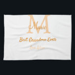 einfache minimale Bestform Orangenmonogramm Geschirrtuch<br><div class="desc">schönes Design</div>