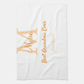 einfache minimale Bestform Orangenmonogramm Geschirrtuch (Vertikal)