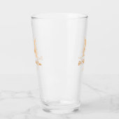 einfache minimale Bestform Orangenmonogramm Glas (Links)