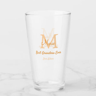 einfache minimale Bestform Orangenmonogramm Glas
