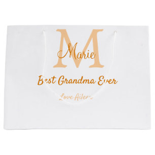 einfache minimale Bestform Orangenmonogramm Große Geschenktüte