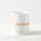 einfache minimale Bestform Orangenmonogramm Kaffeetasse (Mittel)