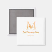 einfache minimale Bestform Orangenmonogramm Magnet (Vorderseite/Rückseite)