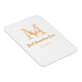 einfache minimale Bestform Orangenmonogramm Magnet (Rechte Seite)