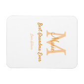 einfache minimale Bestform Orangenmonogramm Magnet (Horizontal)