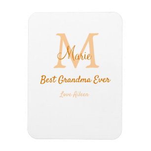 einfache minimale Bestform Orangenmonogramm Magnet