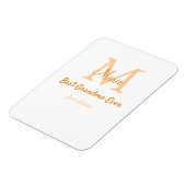 einfache minimale Bestform Orangenmonogramm Magnet (Linke Seite)
