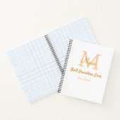 einfache minimale Bestform Orangenmonogramm Notizblock (Innenseite)