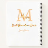 einfache minimale Bestform Orangenmonogramm Notizblock (Rückseite)