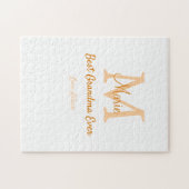 einfache minimale Bestform Orangenmonogramm Puzzle (Horizontal)