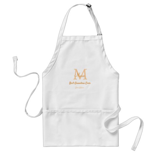 einfache minimale Bestform Orangenmonogramm Schürze (Vorne)