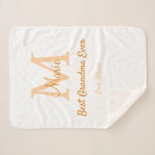 einfache minimale Bestform Orangenmonogramm Sherpadecke (Vorderseite (Horizontal))